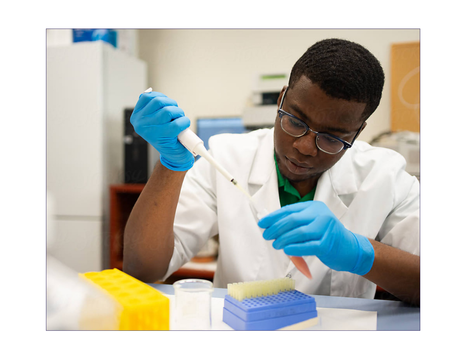 Laboratory scientist performing sample work